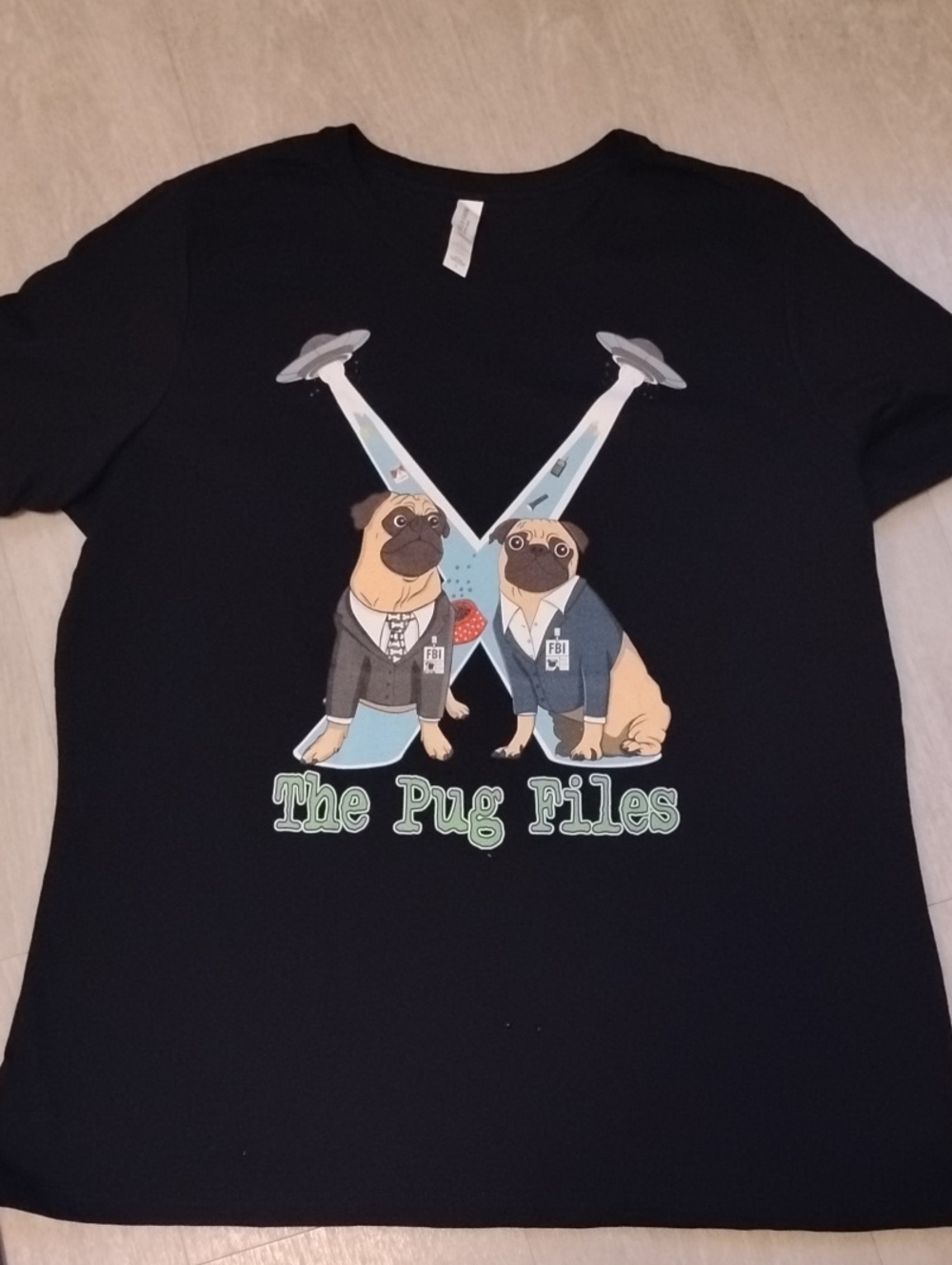 Unique 'The Pug Files' Short Sleeve  Womens T Shirt